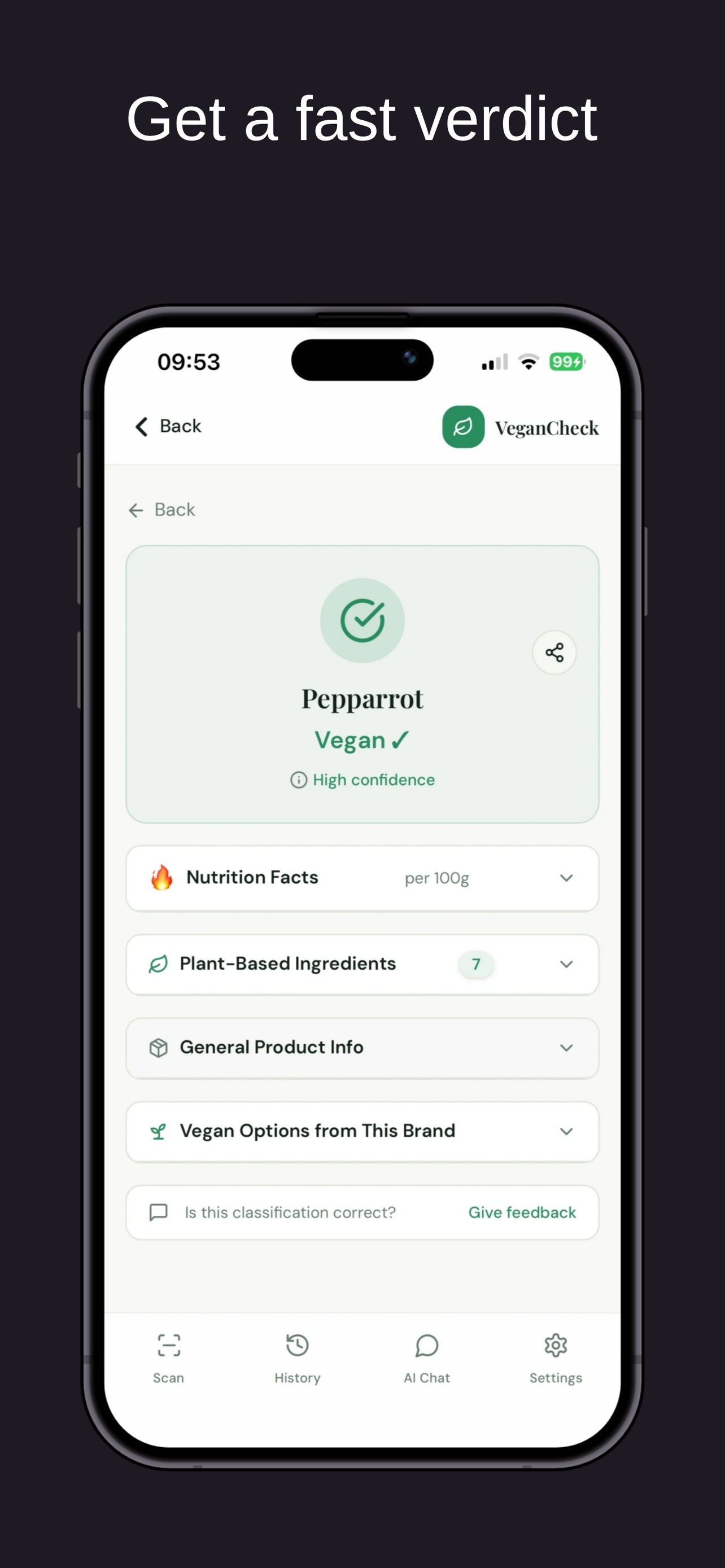 VeganCheck screenshot 2